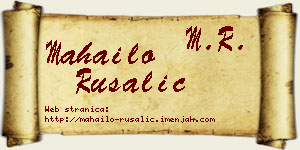 Mahailo Rusalić vizit kartica